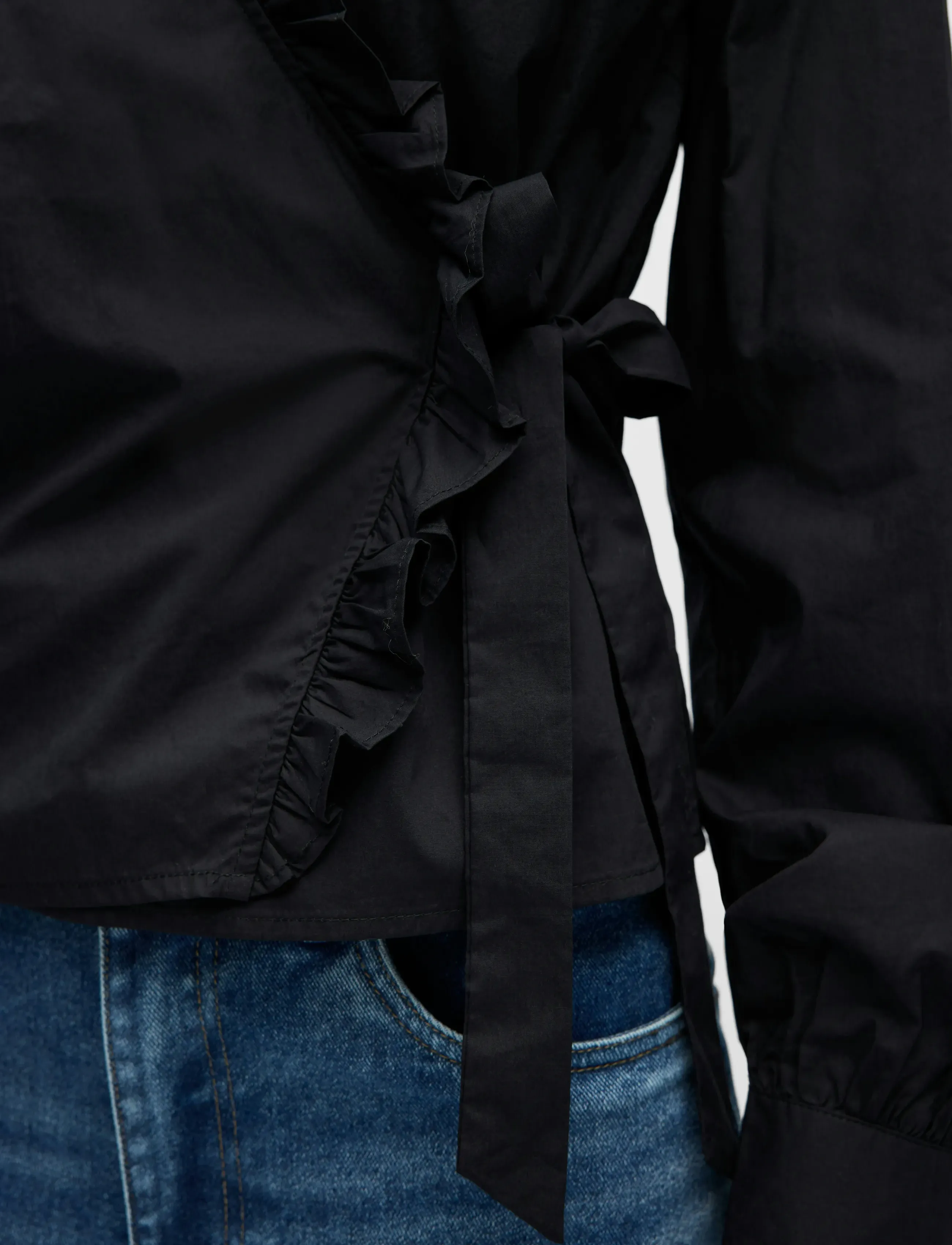 Object - OBJHOPE L/S WRAP SHIRT E AW FAIR 25 - pikkade varrukatega särgid - black - 3