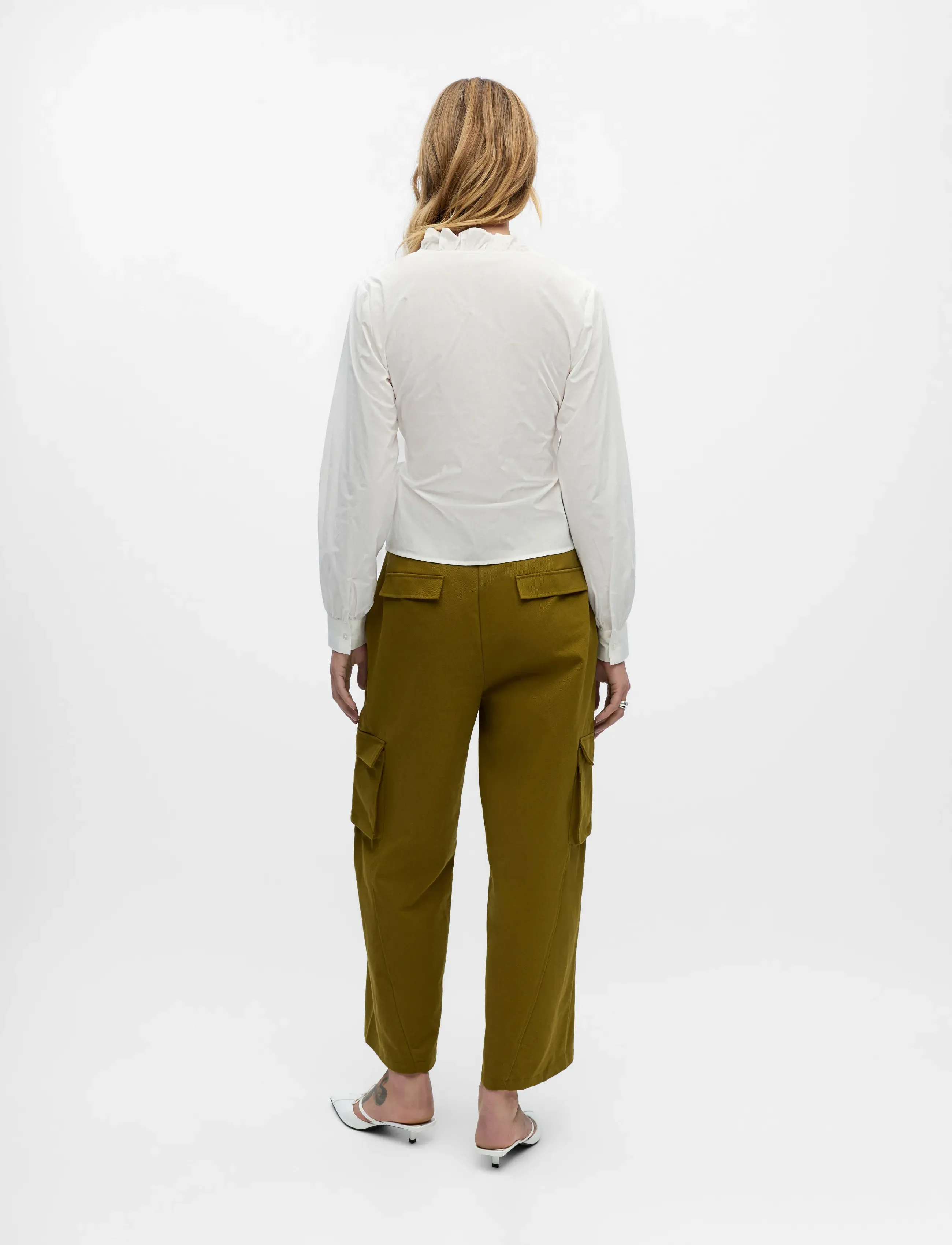 Object - OBJHOPE L/S WRAP SHIRT E AW FAIR 25 - krekli ar garām piedurknēm - cloud dancer - 2