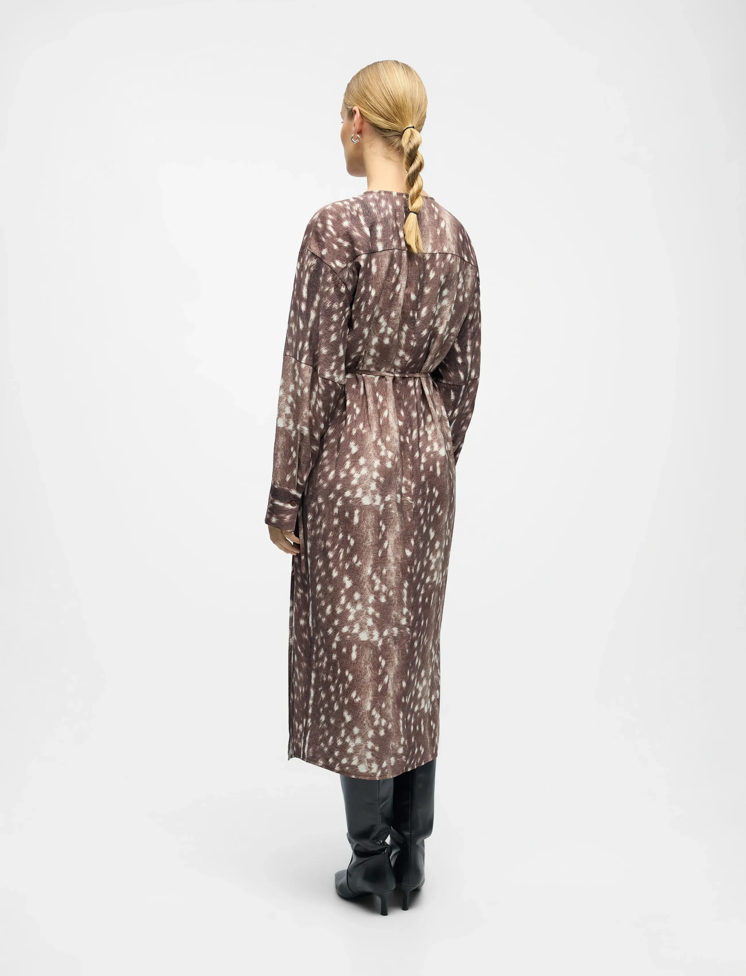 Object - OBJBETRI L/S WRAP LONG DRESS AW FAIR 25 - slå-om-kjoler - cocoa brown - 2
