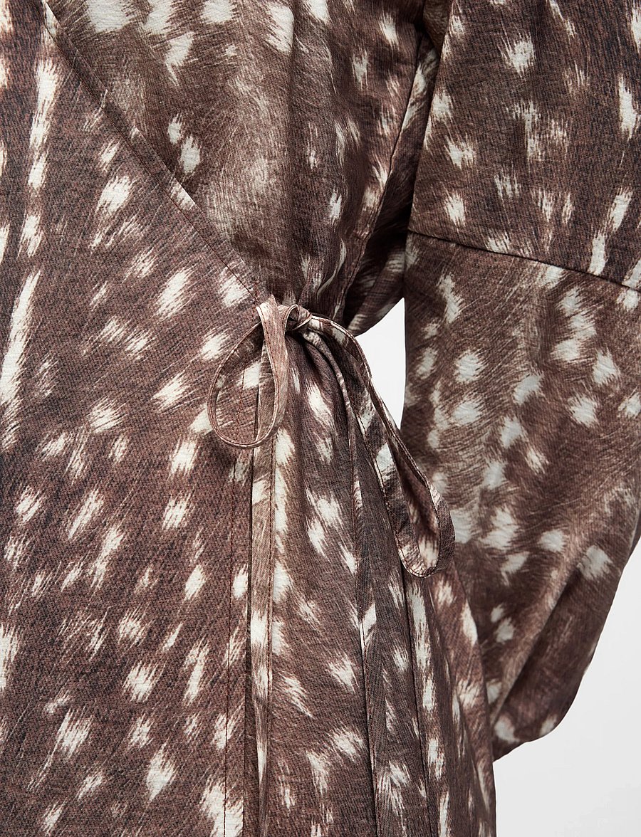 Object - OBJBETRI L/S WRAP LONG DRESS AW FAIR 25 - slå-om-kjoler - cocoa brown - 4