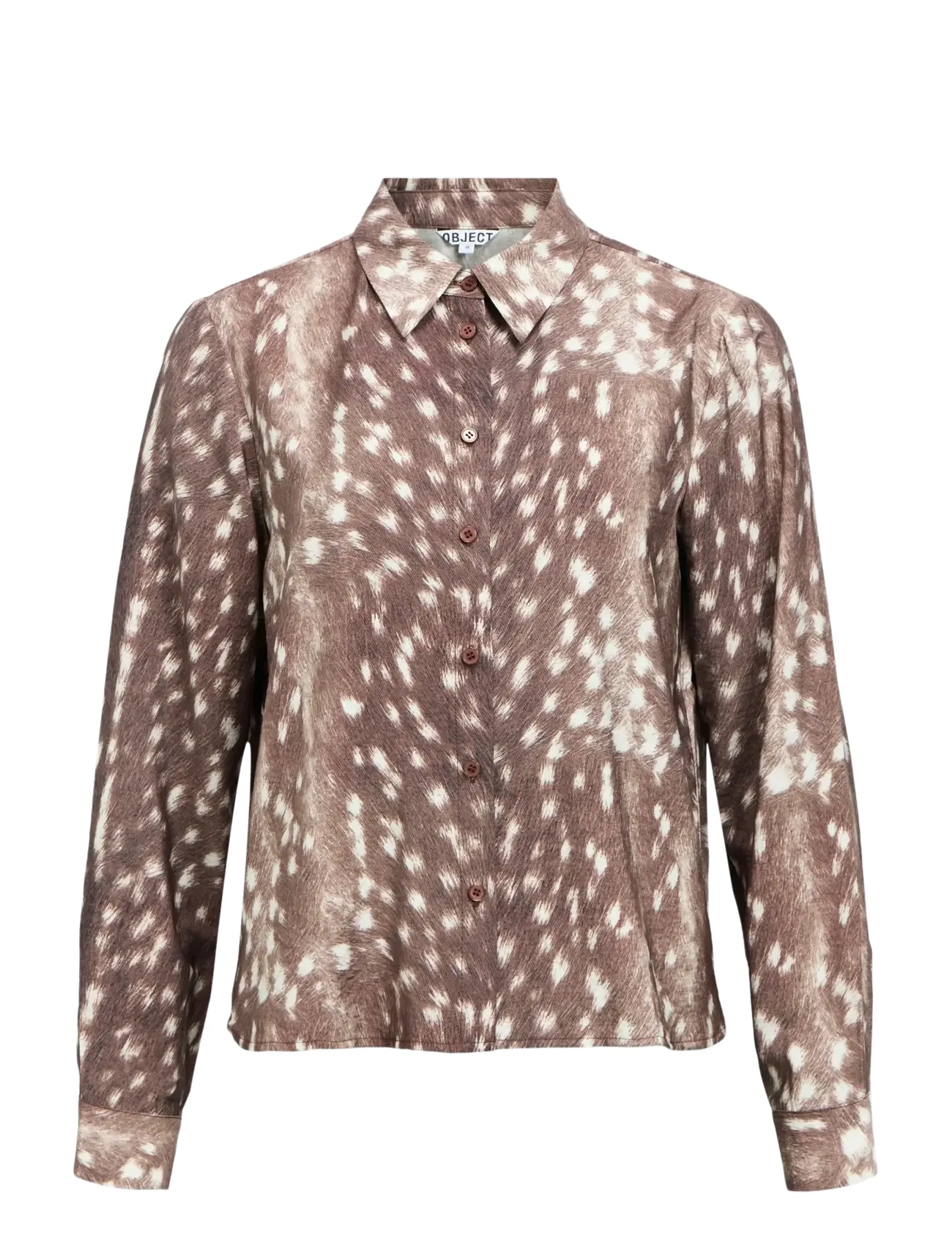 OBJECT Objbetri L/S Re Shirt E Aw Fair 25 Braun - 34 - Damen