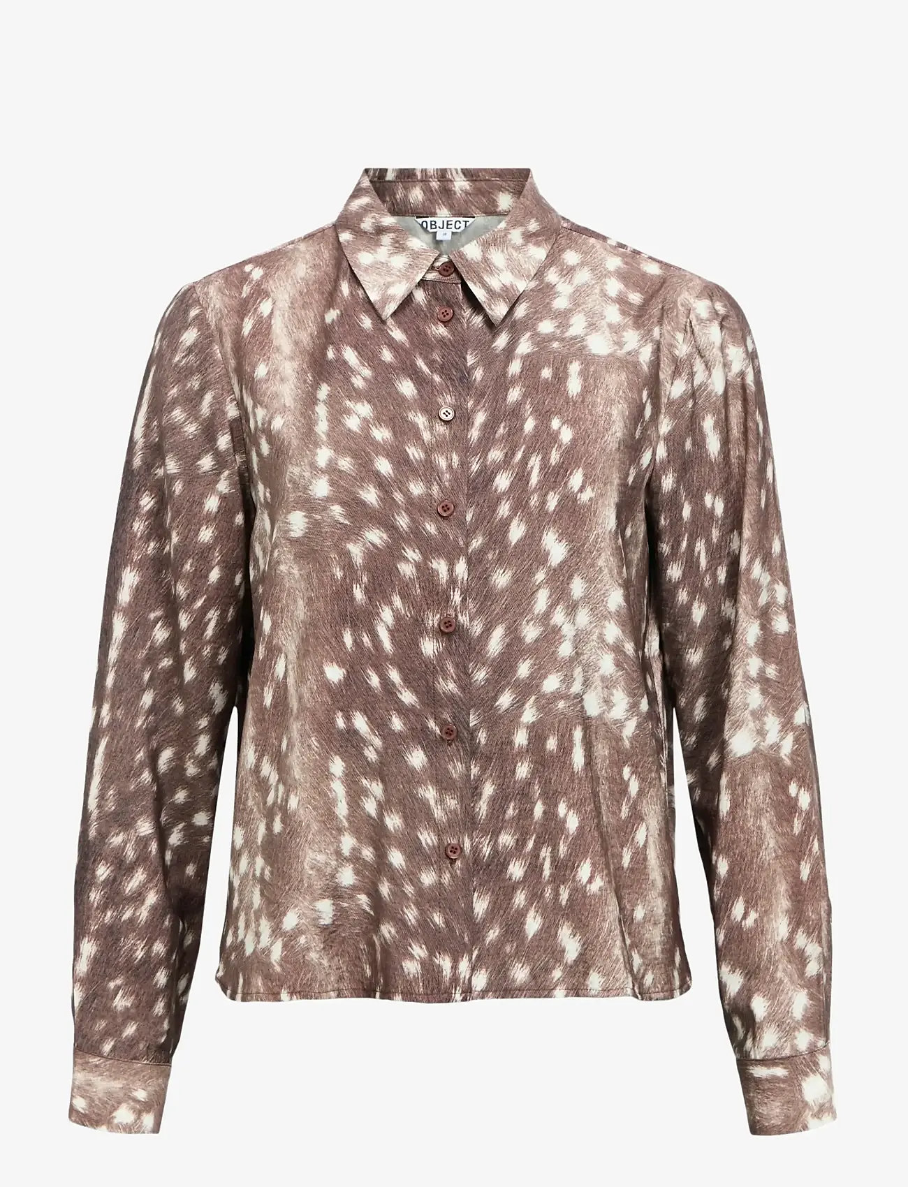 Object - OBJBETRI L/S RE SHIRT E AW FAIR 25 - langærmede bluser - cocoa brown - 0