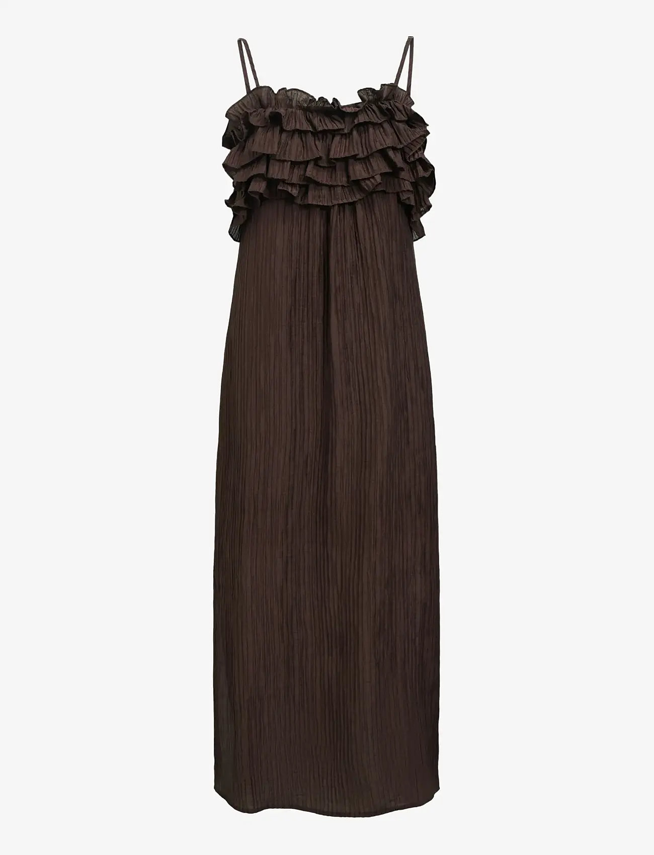 Object - OBJLYNE S/L RE LONG DRESS 144 - festklänningar - seal brown - 1