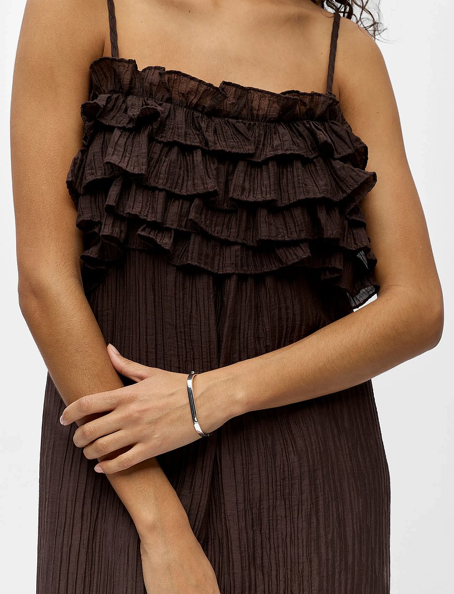 Object - OBJLYNE S/L RE LONG DRESS 144 - pidulikud kleidid - seal brown - 4