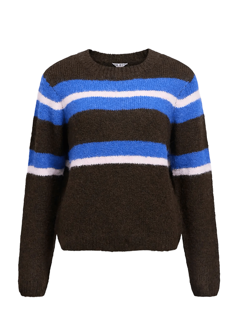 Object - OBJGALIA L/S RE KNIT PULLOVER AW FAIR 25 - stickade tröjor - cocoa brown - 1