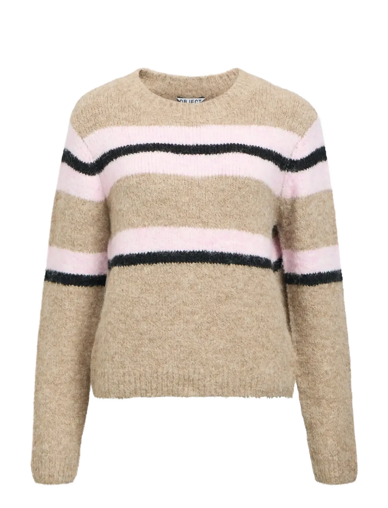 Object OBJGALIA L/S RE KNIT PULLOVER AW FAIR 25 - Kläder - HUMUS / multi