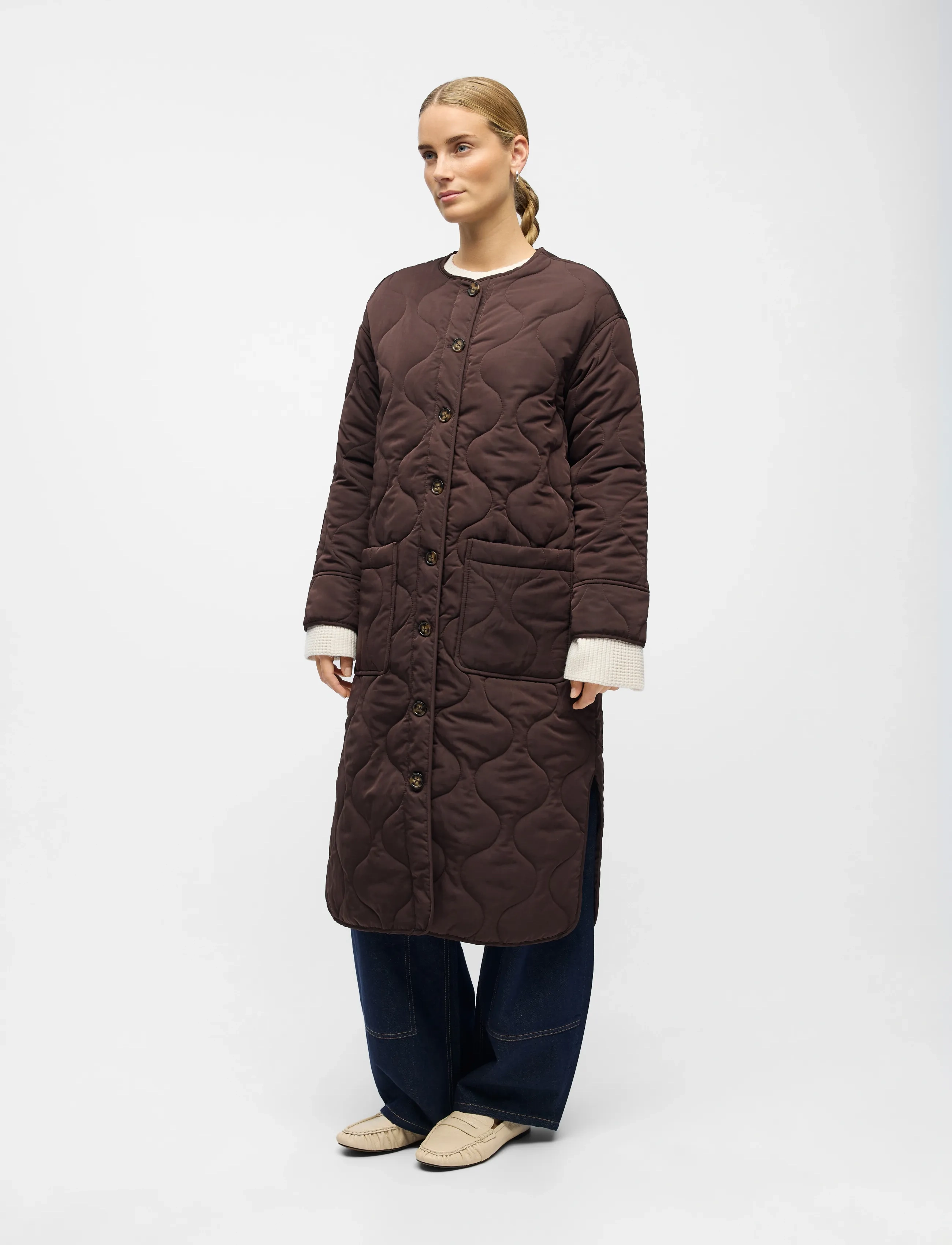 Objallie Ls Lo Long Quilt Jacket Aw Fa25