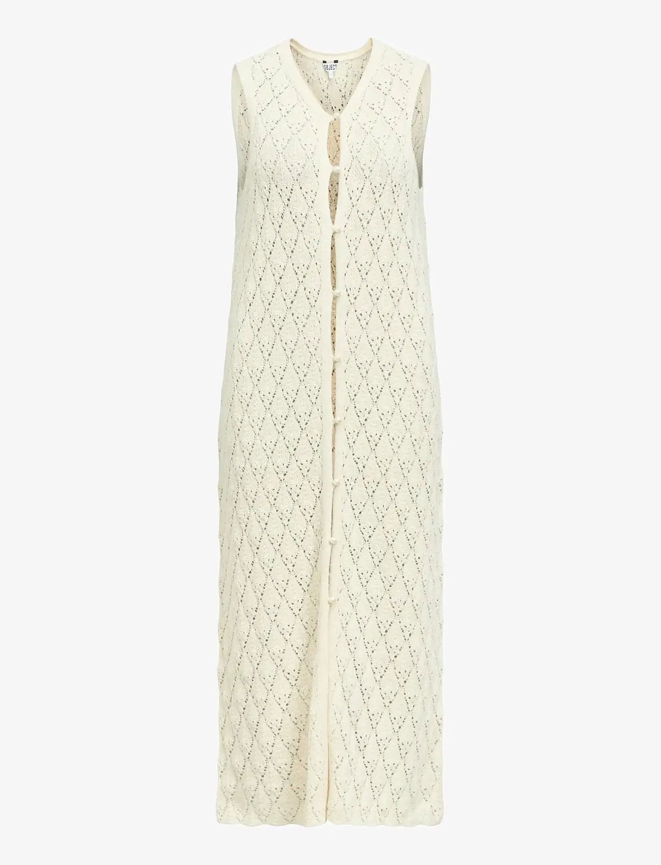 Object - OBJKITTY S/L RE KNIT DRESS 144 - strikveste - birch - 1