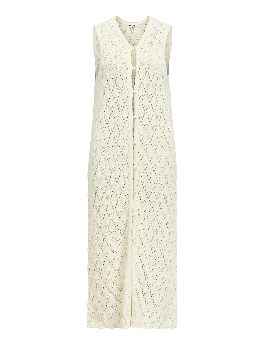 Object - OBJKITTY S/L RE KNIT DRESS 144 - strikkevester - birch - 1