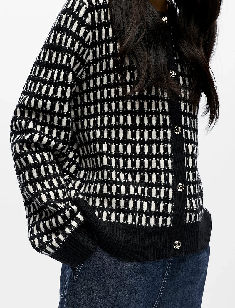 Object - OBJTHESS NOA L/S CARDIGAN E AW FAIR 25 - cardigans - black - 3