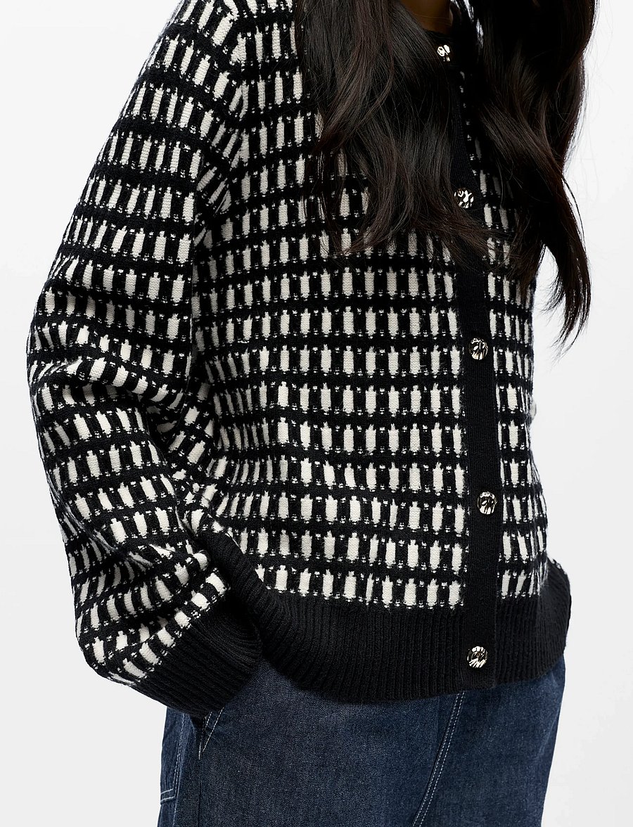 Object - OBJTHESS NOA L/S CARDIGAN E AW FAIR 25 - gilets - black - 3