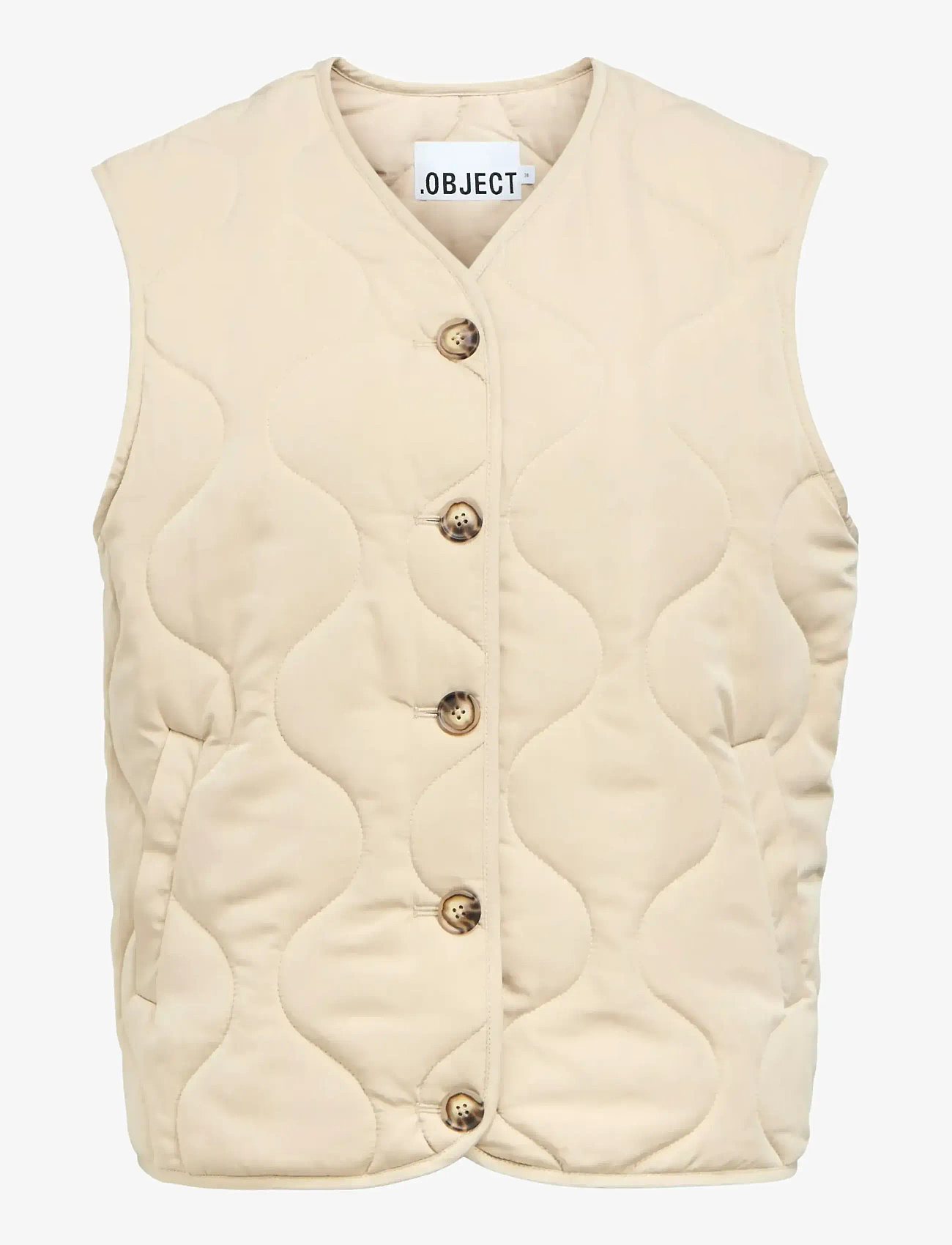 Object - OBJALLIE LO QUILT WAISTCOAT E AW FAIR 25 - forårsjakker - humus - 1