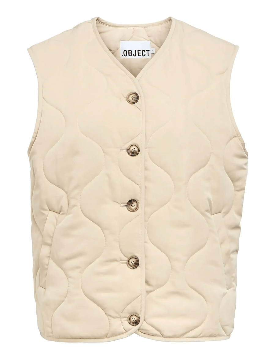 Object - OBJALLIE LO QUILT WAISTCOAT E AW FAIR 25 - vårjackor - humus - 1