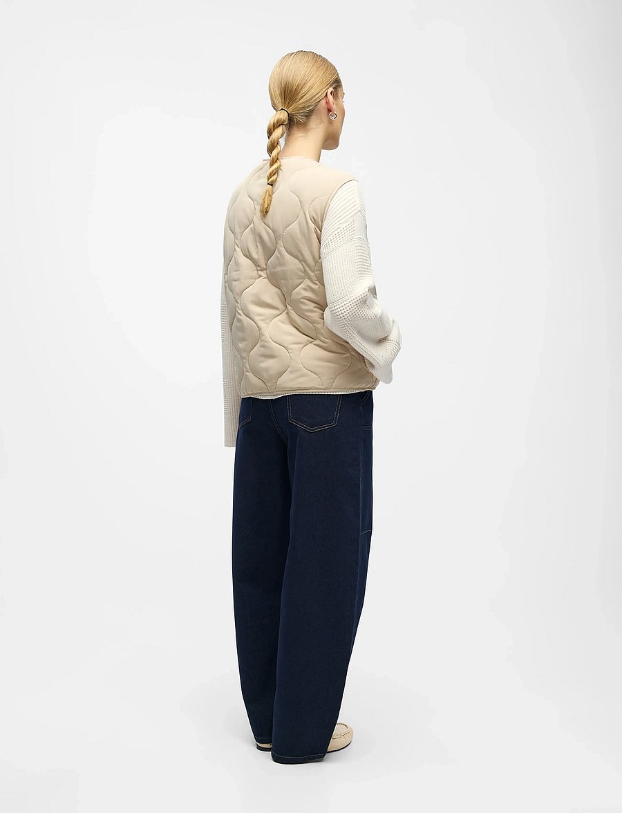 Object - OBJALLIE LO QUILT WAISTCOAT E AW FAIR 25 - vårjackor - humus - 2