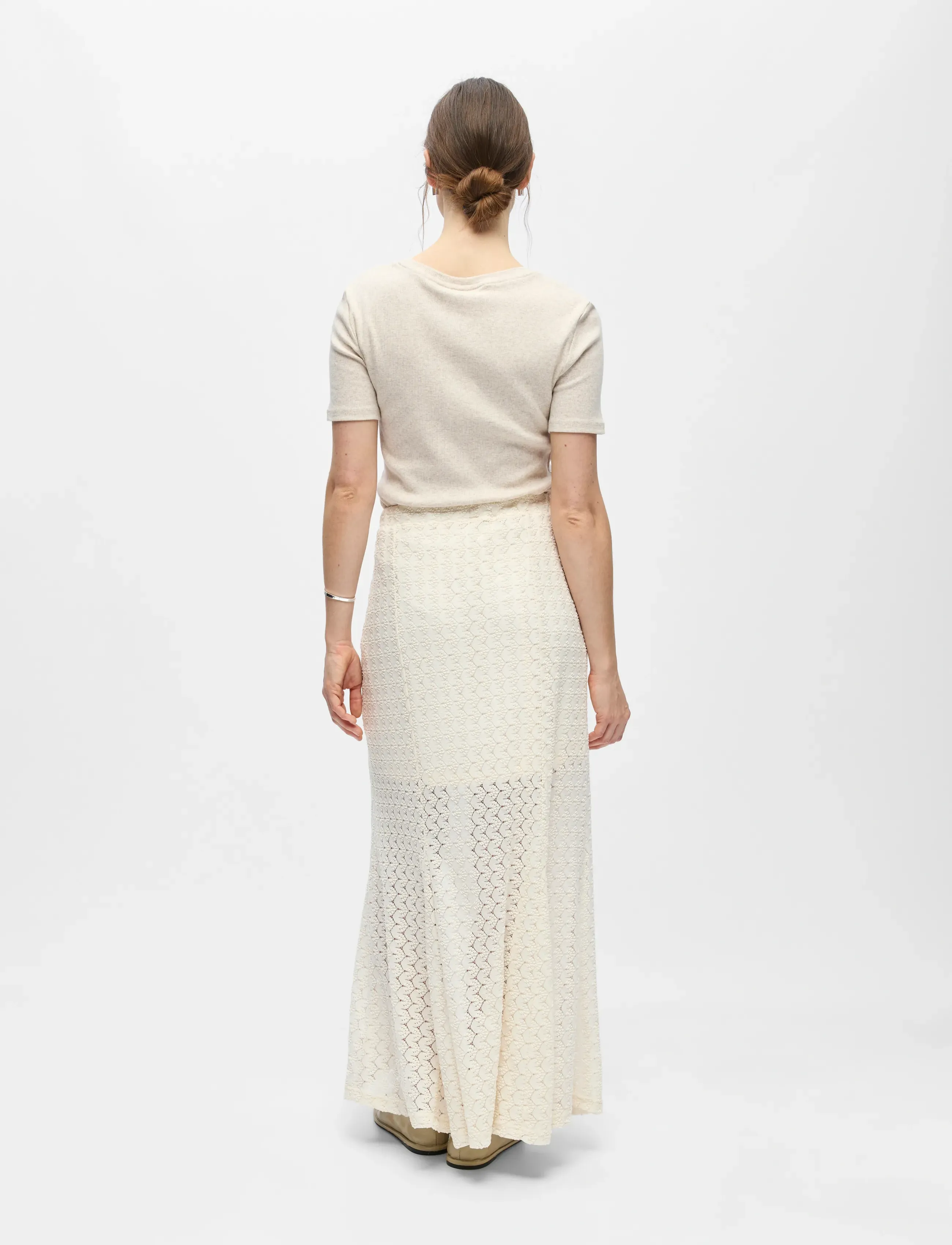 Object - OBJJULIA HW LONG SKIRT 144 - maxi röcke - birch - 2