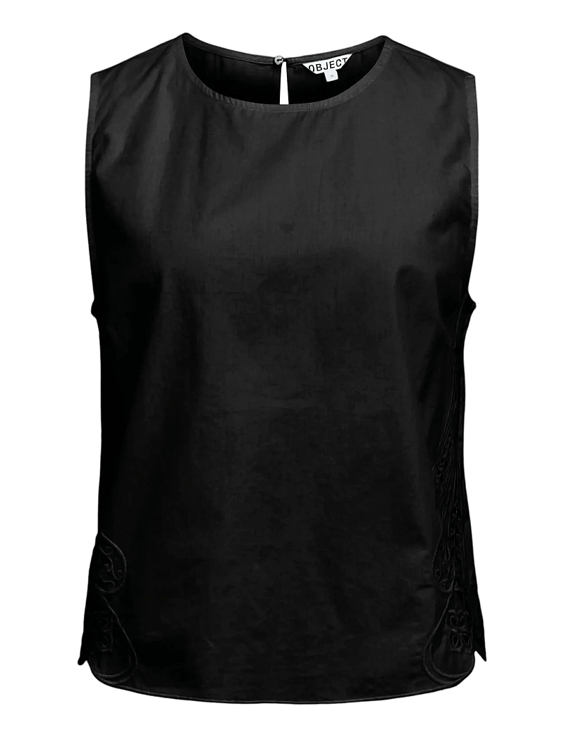 Object - OBJMADIA SL RE TOP 144 - sleeveless blouses - black - 0
