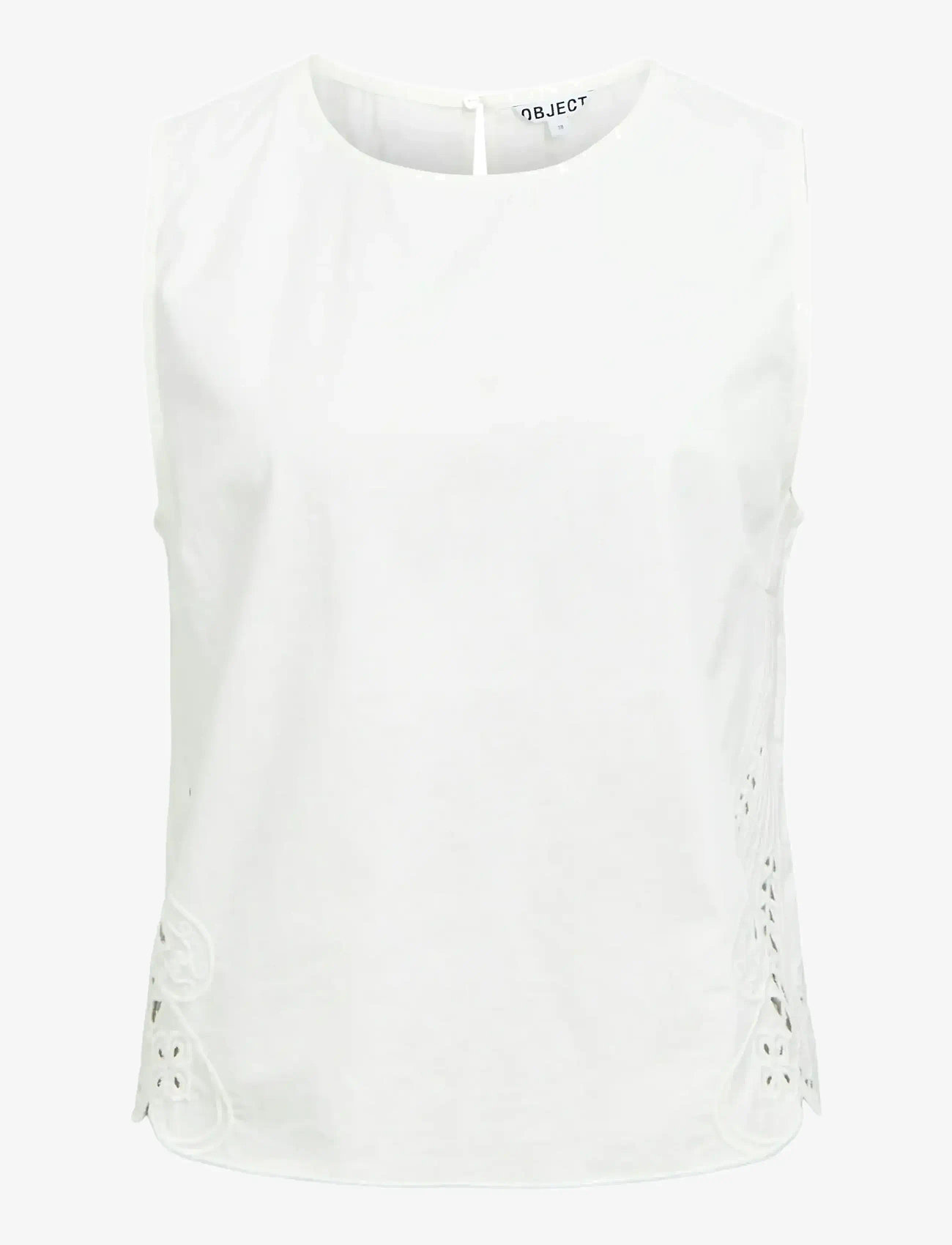 Object - OBJMADIA SL RE TOP 144 - sleeveless blouses - cloud dancer - 0