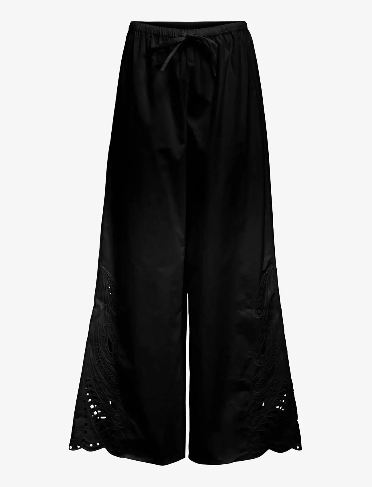 Object - OBJMADIA MW WIDE PANT 144 - hosen mit weitem bein - black - 0