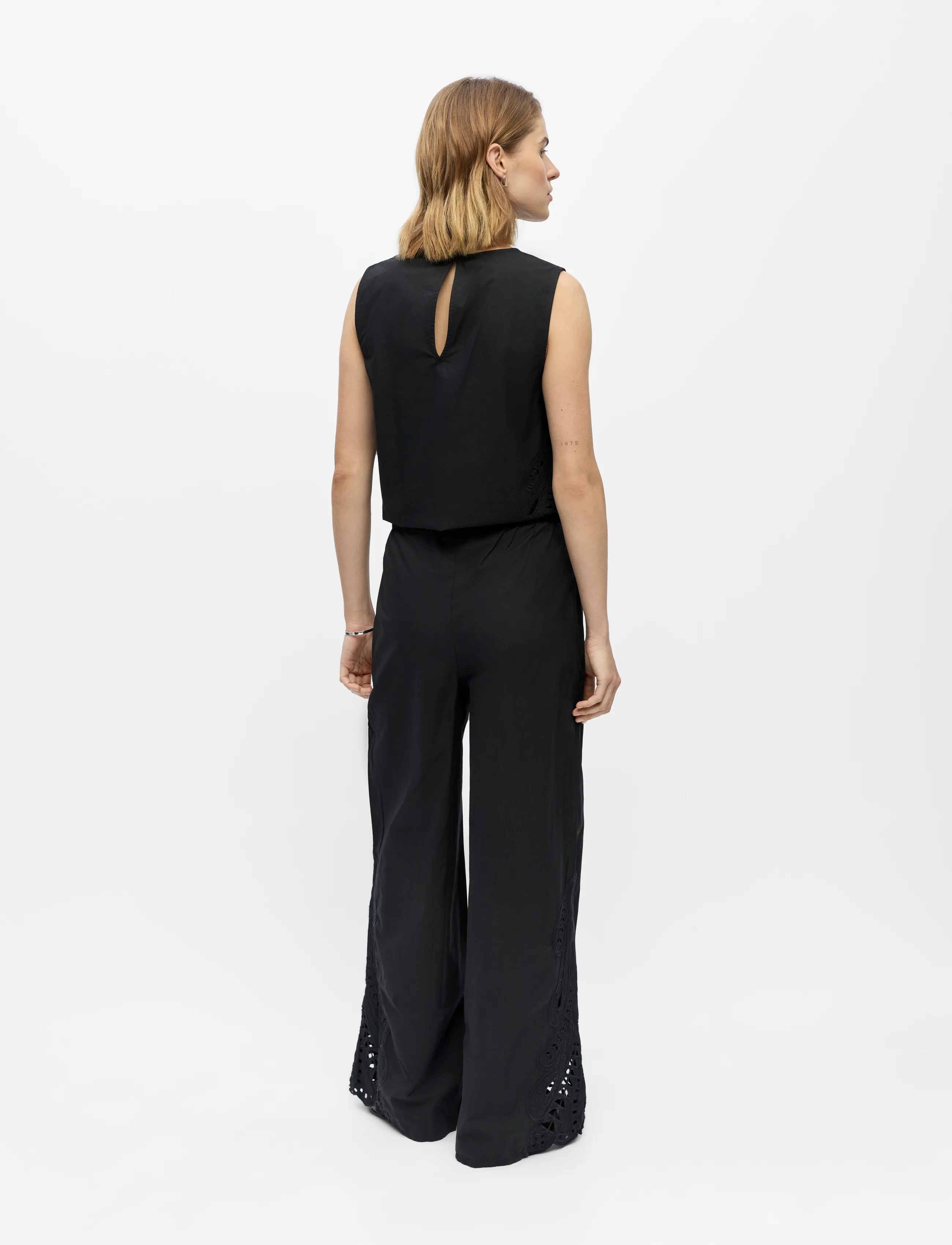 Object - OBJMADIA MW WIDE PANT 144 - hosen mit weitem bein - black - 2