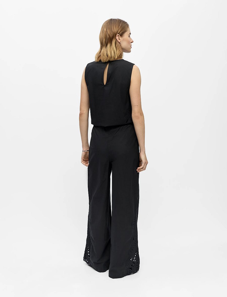 Object - OBJMADIA MW WIDE PANT 144 - hosen mit weitem bein - black - 2