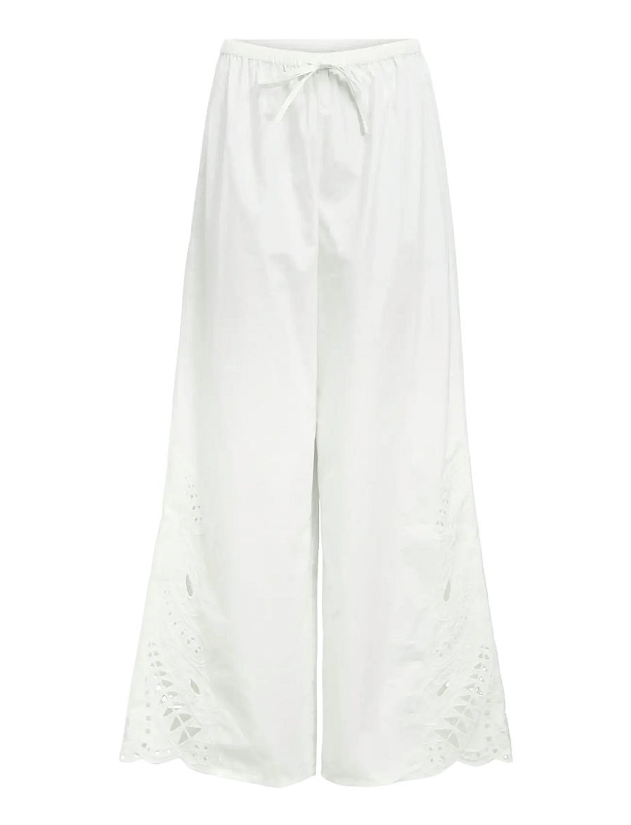 Object - OBJMADIA MW WIDE PANT 144 - hosen mit weitem bein - cloud dancer - 1