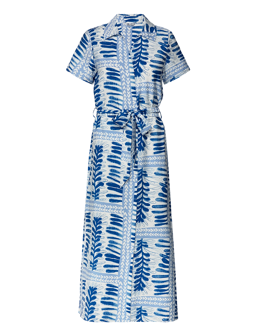 Object - OBJSHELLY S/S RE SHIRT MIDI DRESS 145 - sommerkjoler - azure blue - 2