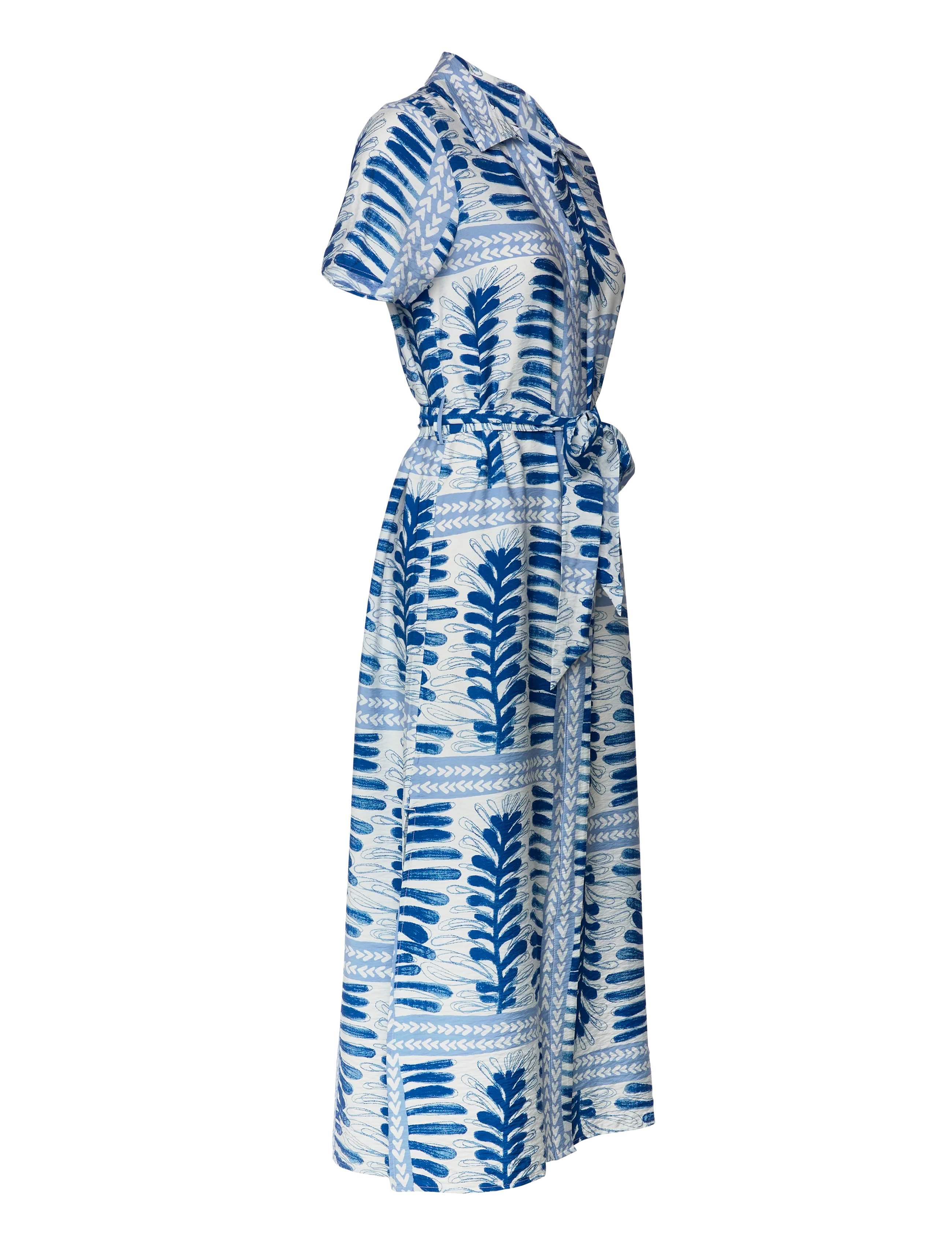 Object - OBJSHELLY S/S RE SHIRT MIDI DRESS 145 - sommerkjoler - azure blue - 4