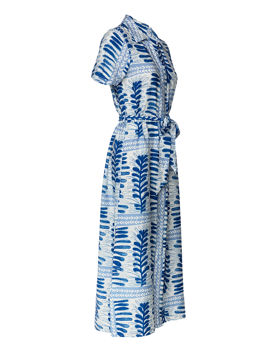 Object - OBJSHELLY S/S RE SHIRT MIDI DRESS 145 - sommerkjoler - azure blue - 4
