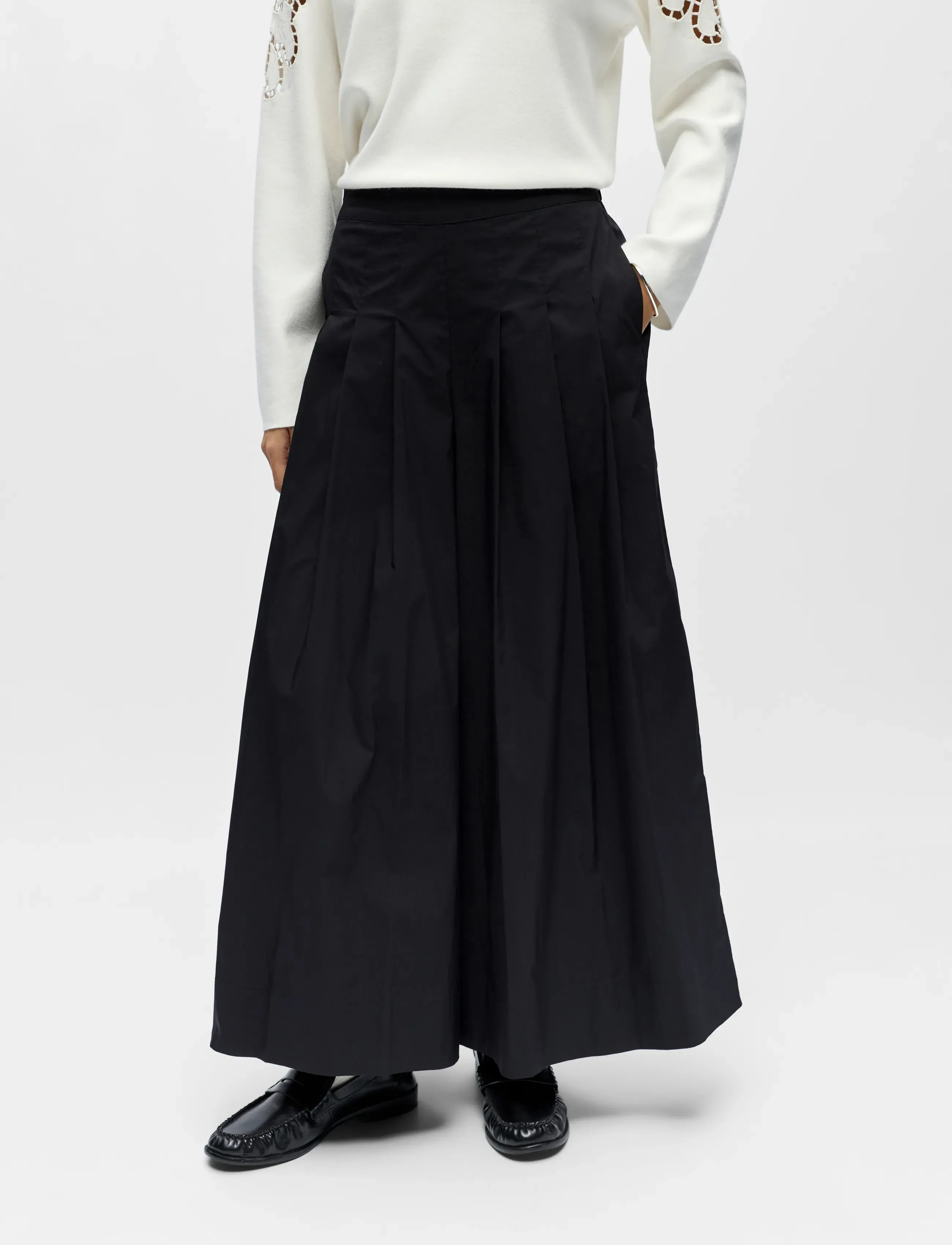 Object - OBJPAIGE HW PLISSE CULOTTE PANT 145 - culottes - black - 4