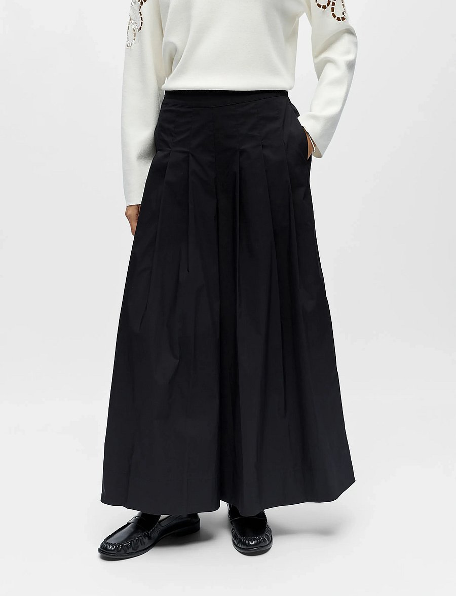 Object - OBJPAIGE HW PLISSE CULOTTE PANT 145 - culottes - black - 4