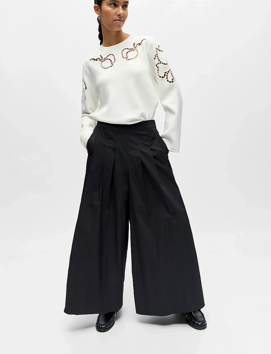 Object - OBJPAIGE HW PLISSE CULOTTE PANT 145 - culottes - black - 5