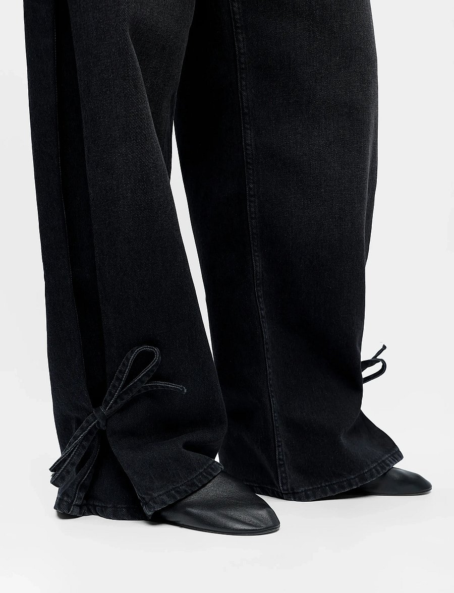 Object - OBJDANJA MW LO JEANS E REP - brede jeans - black denim - 4