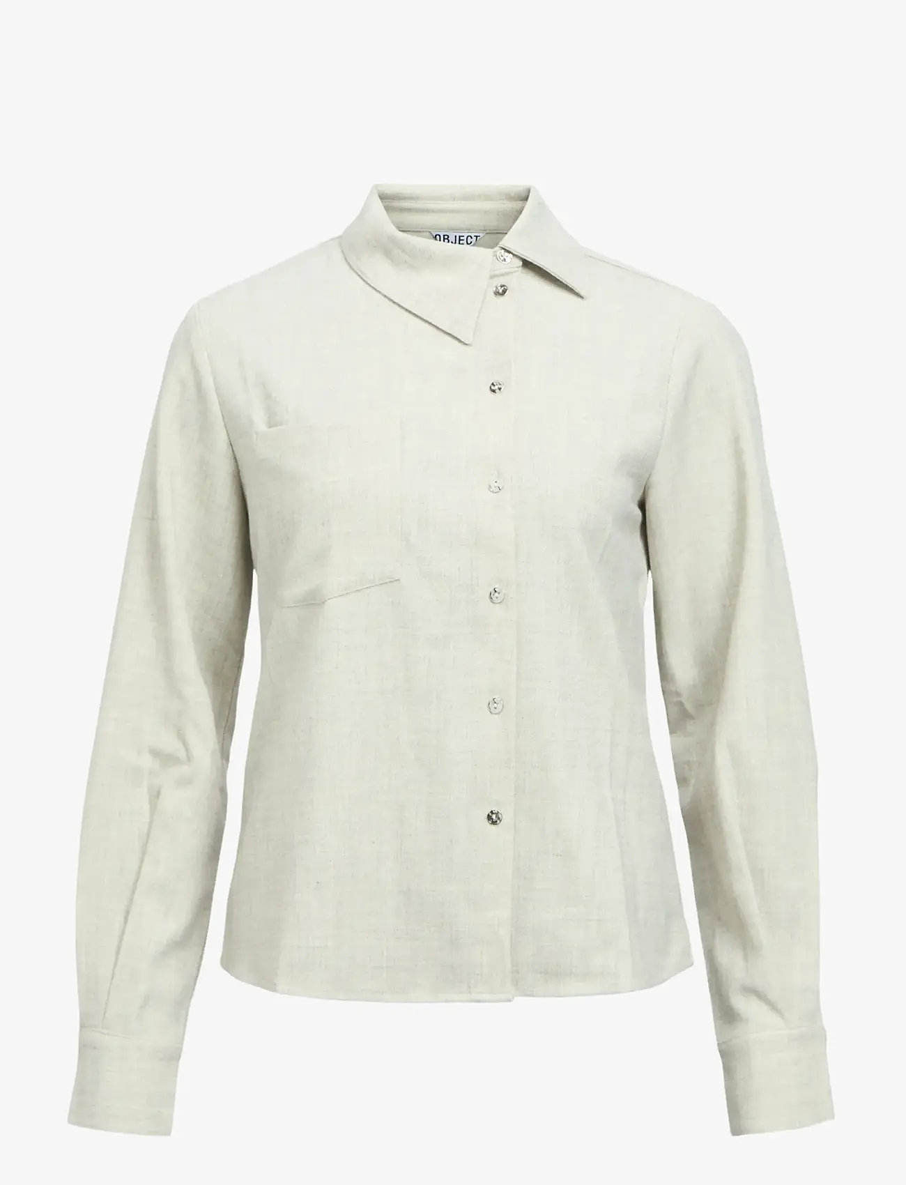 Object - OBJDIANA LO RE SHIRT E PS 26 - hørskjorter - light grey melange - 1