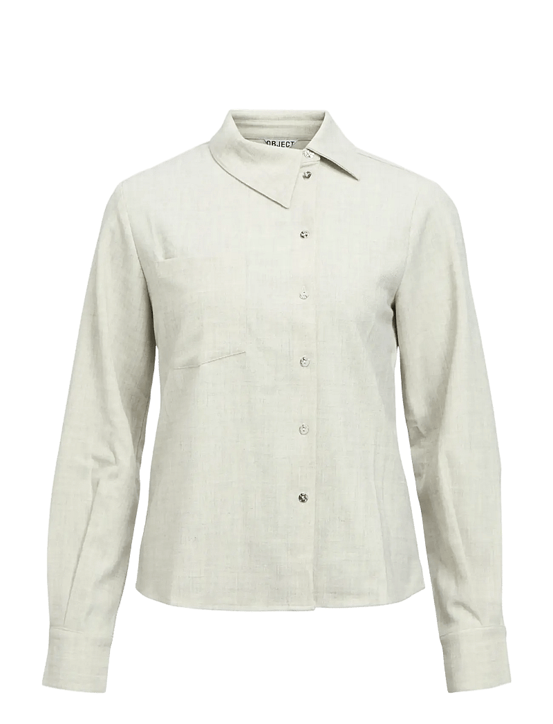 Object - OBJDIANA LO RE SHIRT E PS 26 - linased särgid - light grey melange - 1