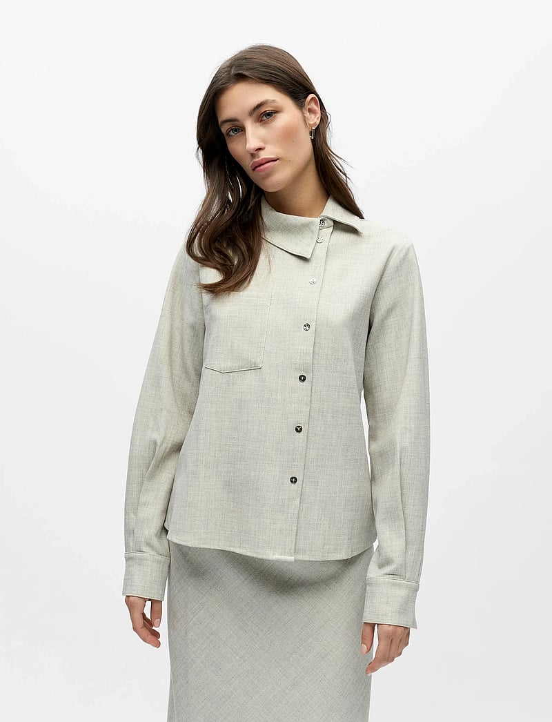 Object - OBJDIANA LO RE SHIRT E PS 26 - linased särgid - light grey melange - 0