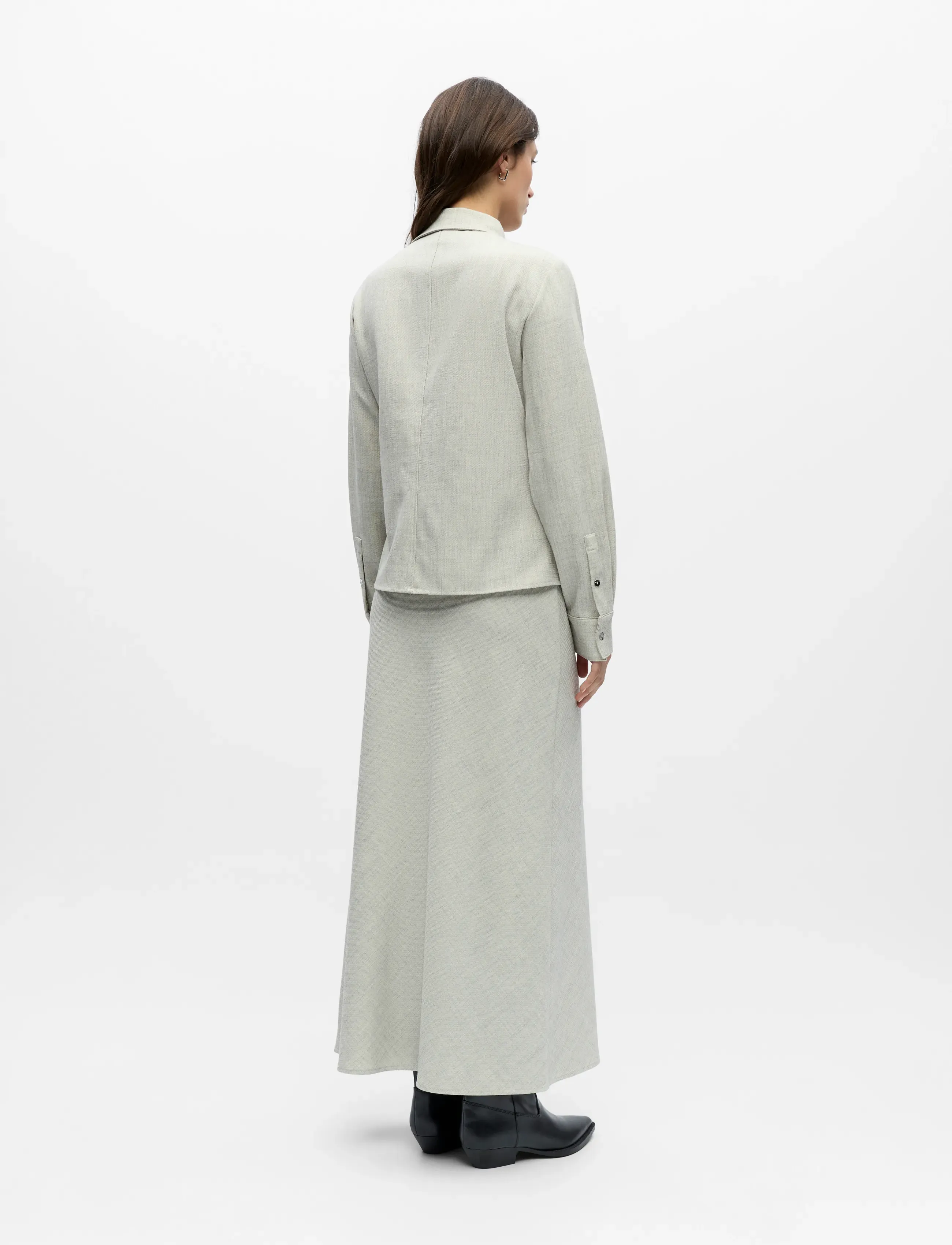 Object - OBJDIANA LO RE SHIRT E PS 26 - hørskjorter - light grey melange - 2