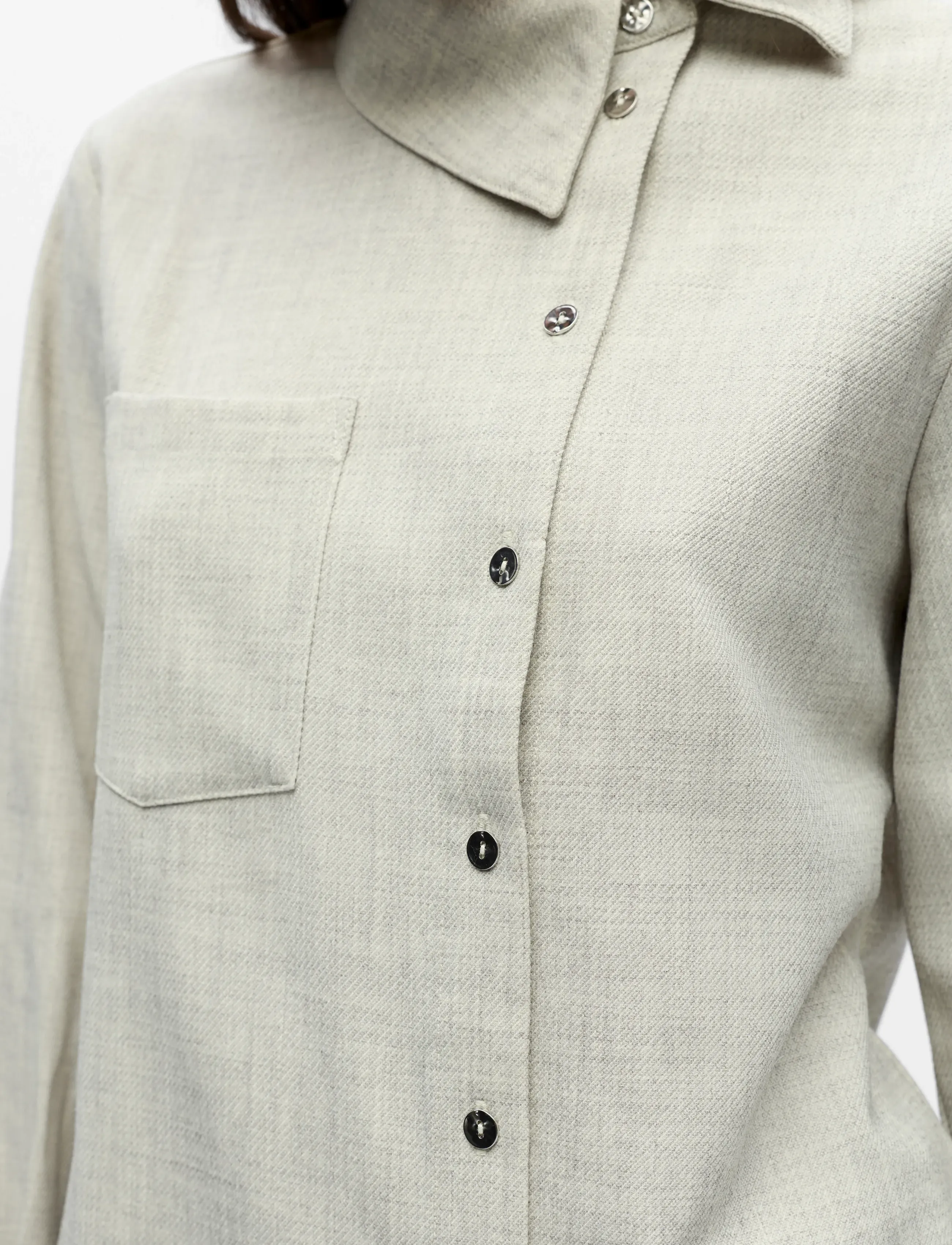 Object - OBJDIANA LO RE SHIRT E PS 26 - hørskjorter - light grey melange - 3
