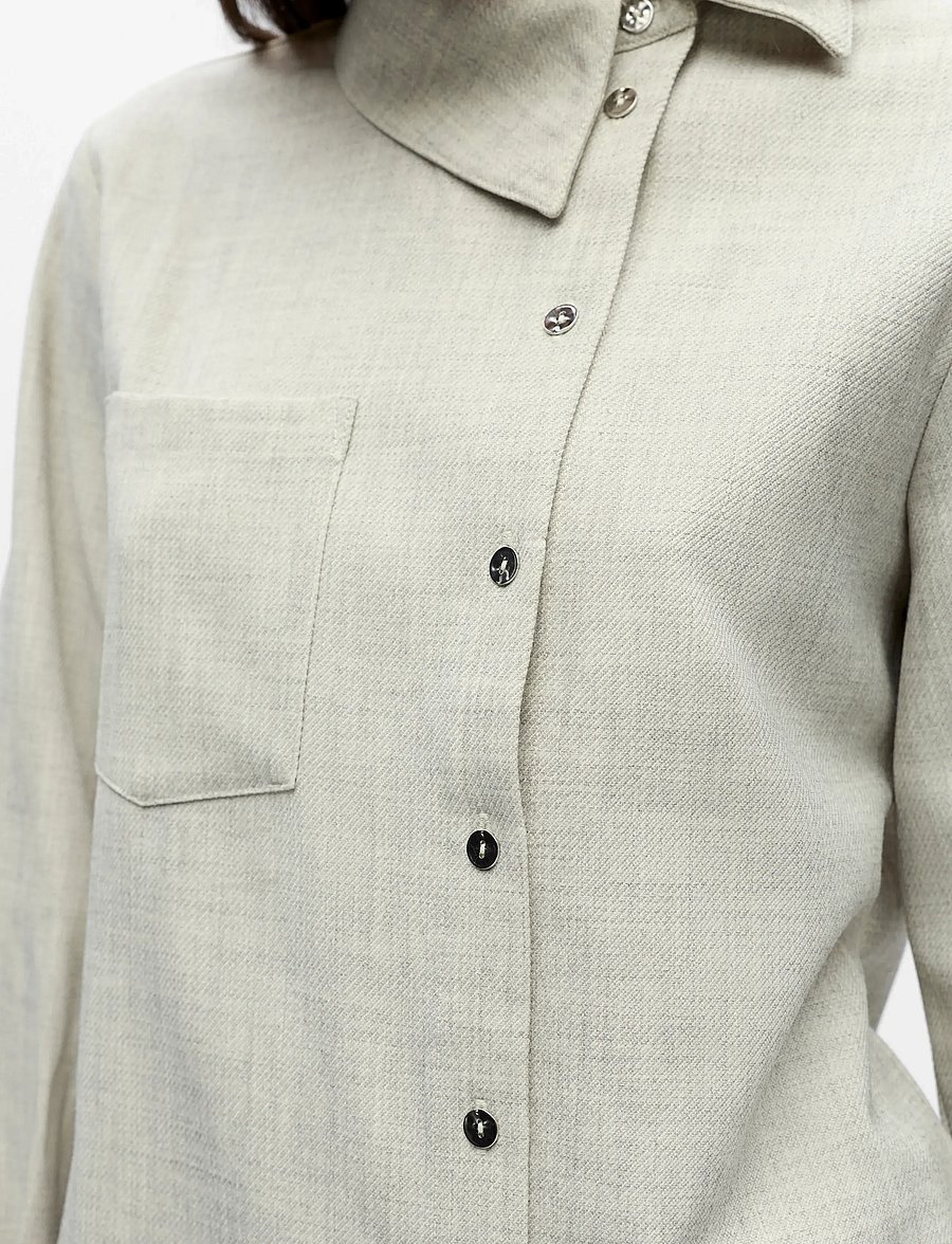 Object - OBJDIANA LO RE SHIRT E PS 26 - koszule lniane - light grey melange - 3