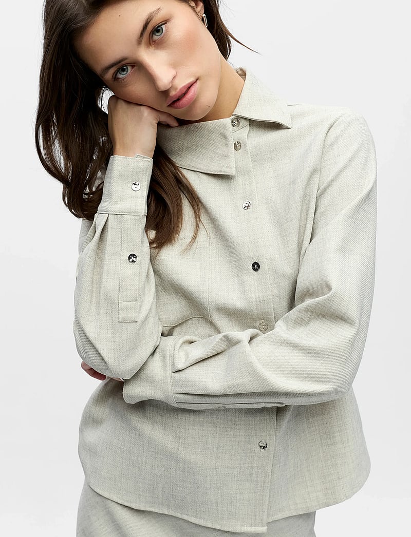 Object - OBJDIANA LO RE SHIRT E PS 26 - linased särgid - light grey melange - 4