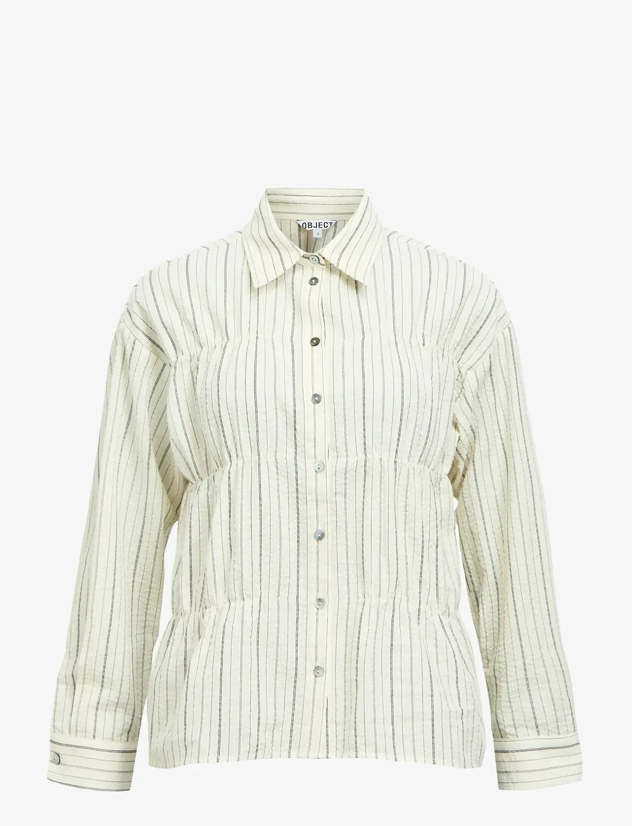 Object - OBJDAMICA L/S RE SHIRT E SP 26 - langærmede skjorter - cloud dancer - 1
