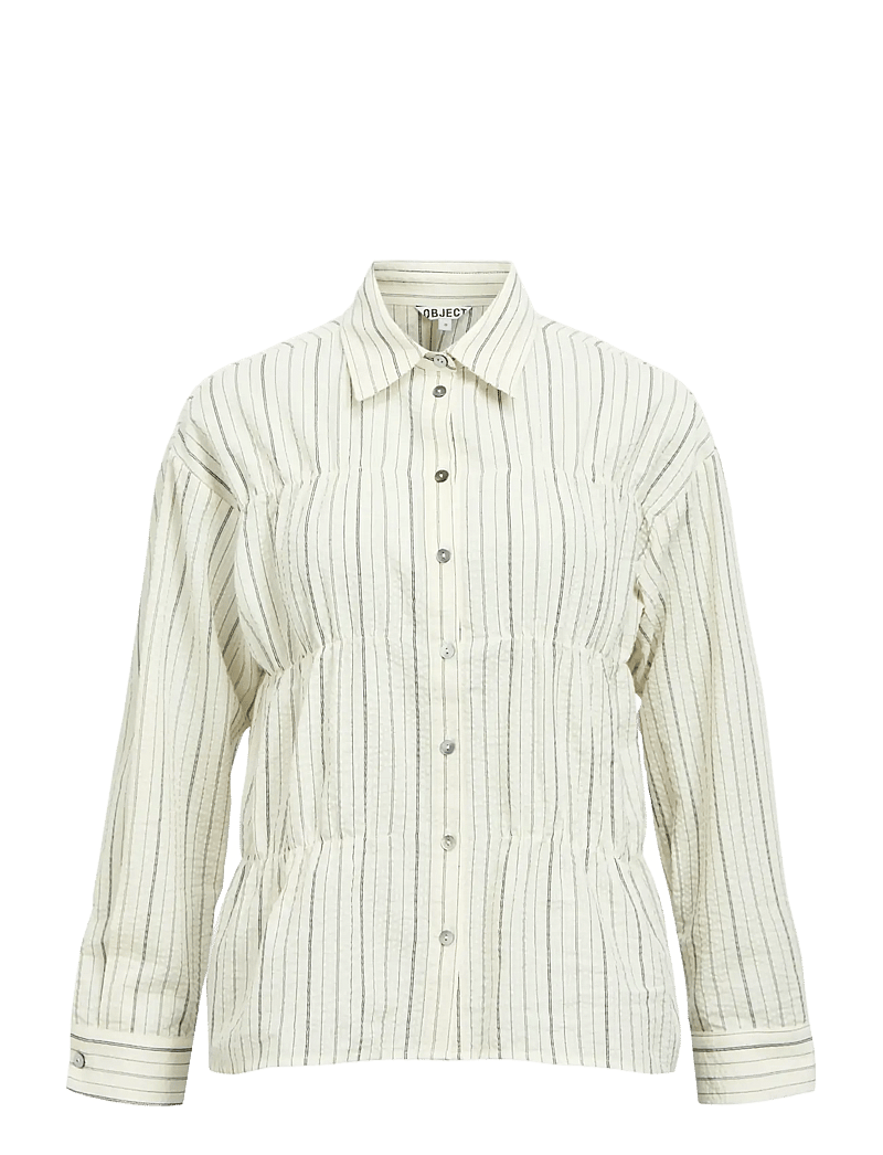 Object - OBJDAMICA L/S RE SHIRT E SP 26 - langärmlige hemden - cloud dancer - 1