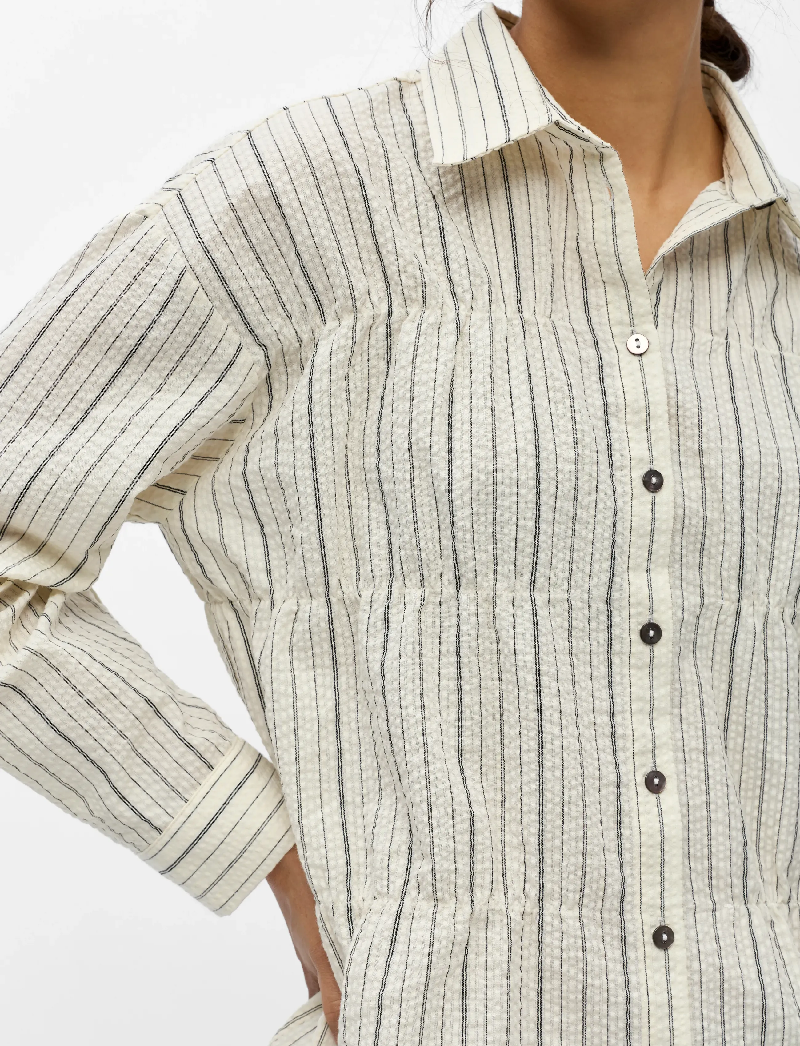 Object - OBJDAMICA L/S RE SHIRT E SP 26 - långärmade skjortor - cloud dancer - 4