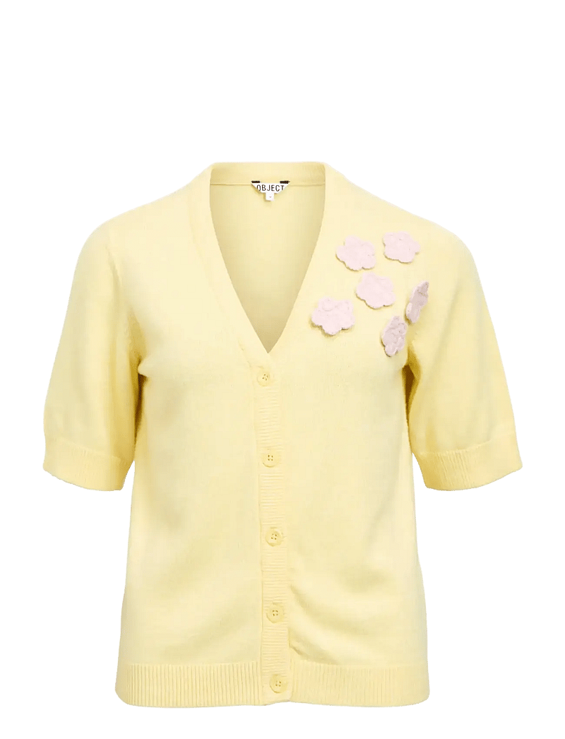 Object - OBJLANEY S/S RE CARDIGAN E PS 26 - cardigans - sunlight - 0