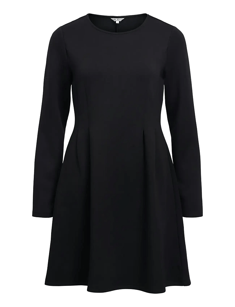 Object - OBJDORINA L/S SHORT DRESS E PS 26 - knitted dresses - black - 1