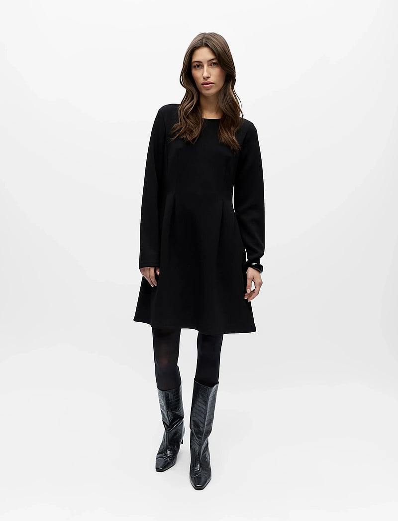 Object - OBJDORINA L/S SHORT DRESS E PS 26 - knitted dresses - black - 0
