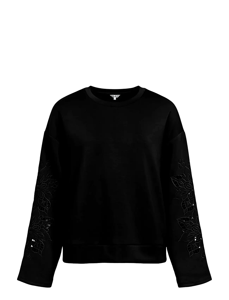 Object - OBJDORINA L/S LO SWEATSHIRT E PS 26 - vardagsstil - black - 0
