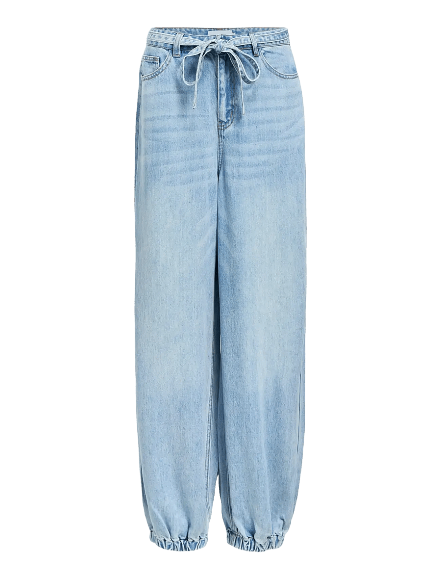 Object - OBJLARA MW JOGGER PANT NOOS - barrel jeans - light blue denim - 1