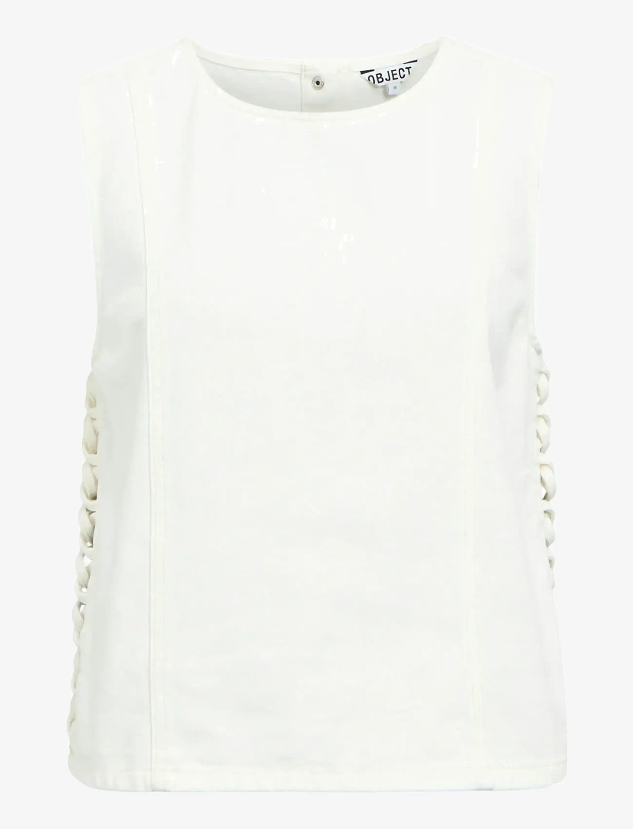 Object - OBJTRICE S/L RE DENIM TOP 145 - tanktops - white - 1