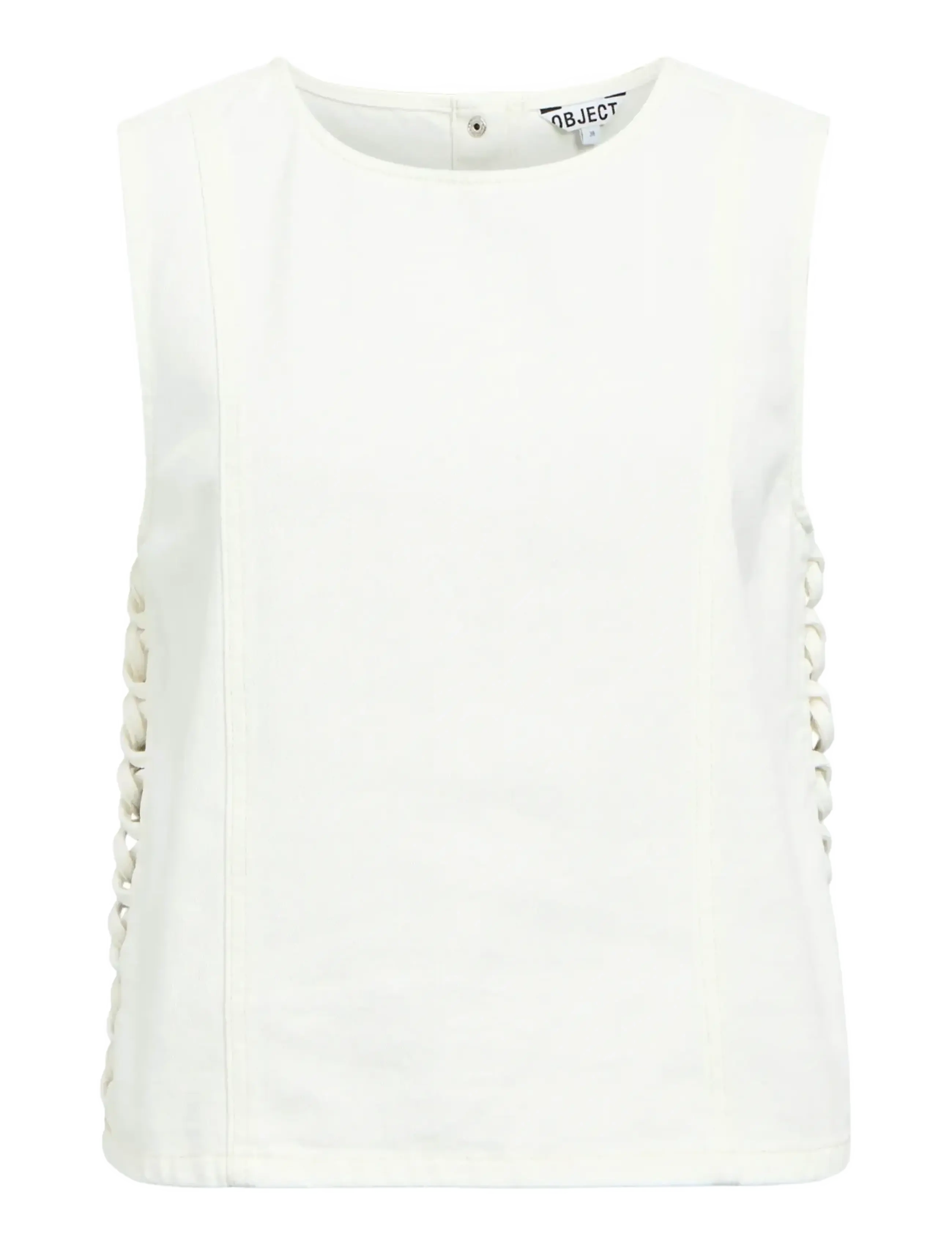 Object OBJTRICE S/L RE DENIM TOP 145 - Nyheter - WHITE / white