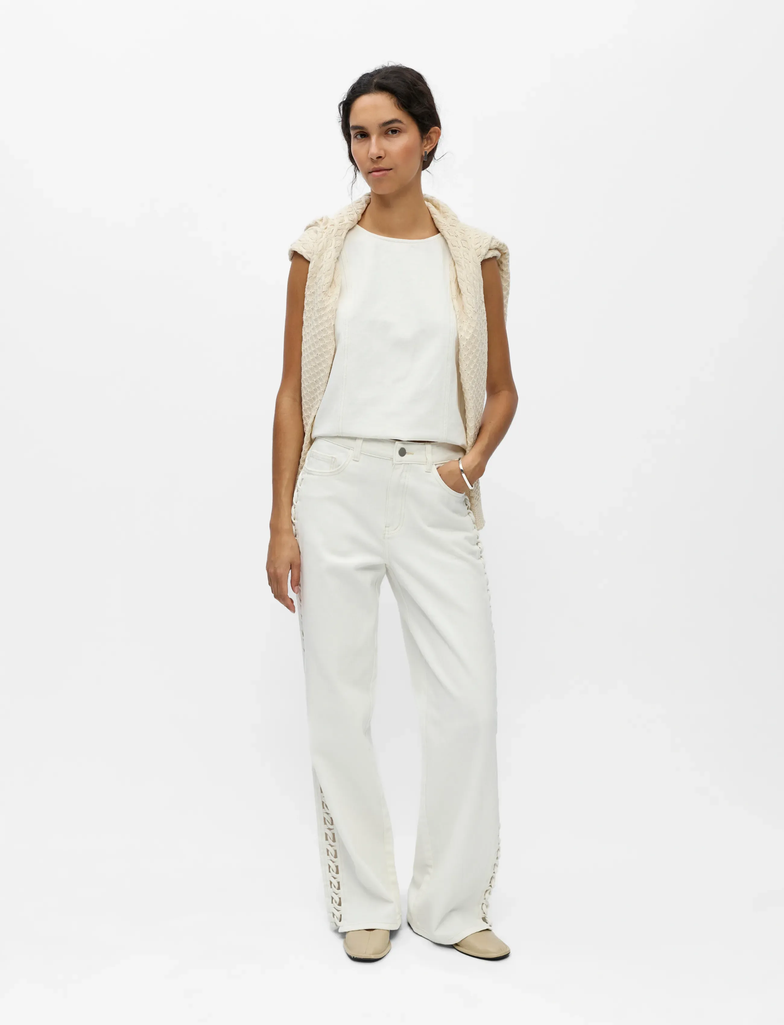 Object OBJRIO TRICE MW WIDE JEANS 145 - Inspiration - WHITE / white